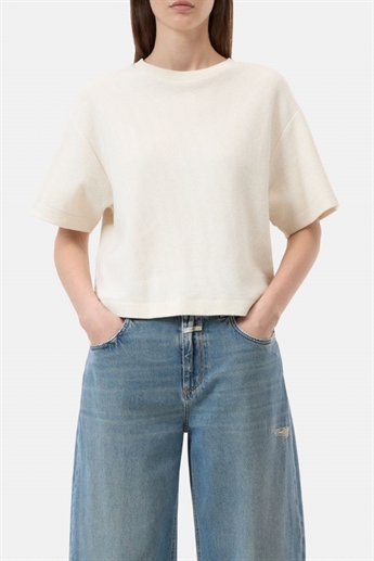 Closed, C95615 Back Slit T-shirt, Ecry